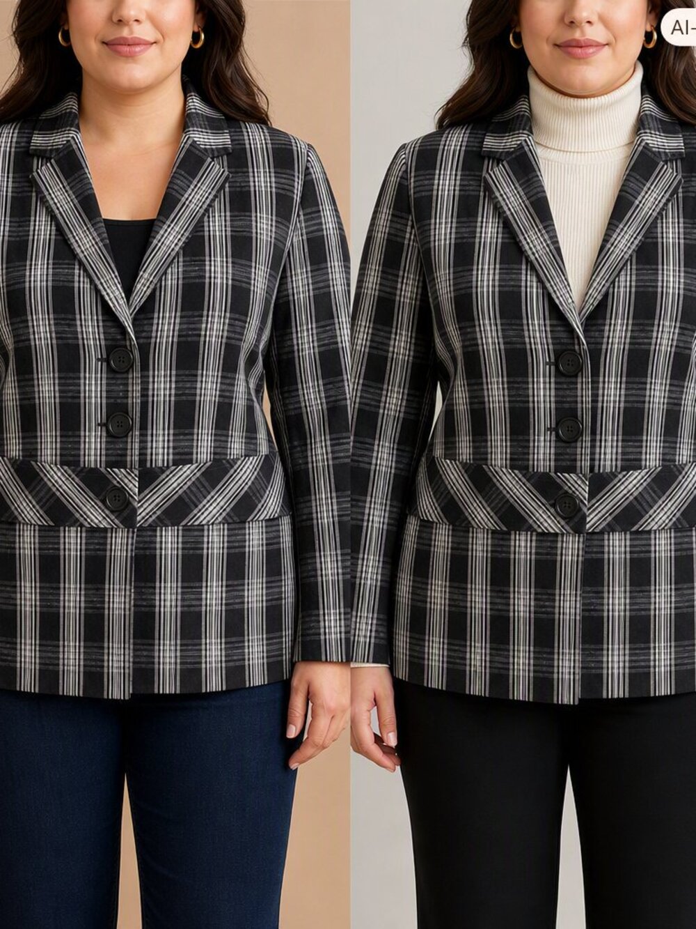 Cato Plaid Blazer – Vintage‑Inspired – EUC – Lightweight